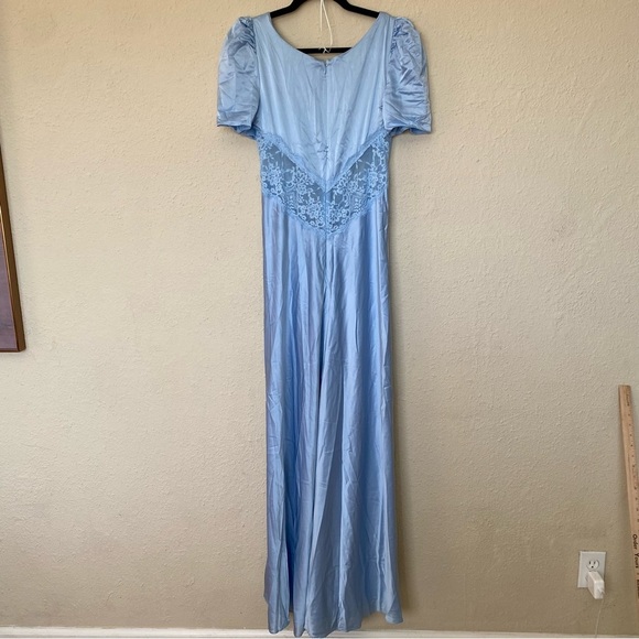 House of CB L D-DD ‎ 'Rafaela' Soft Blue & Pure Silk Lace Maxi Dress NWOT $285 - Picture 4 of 13